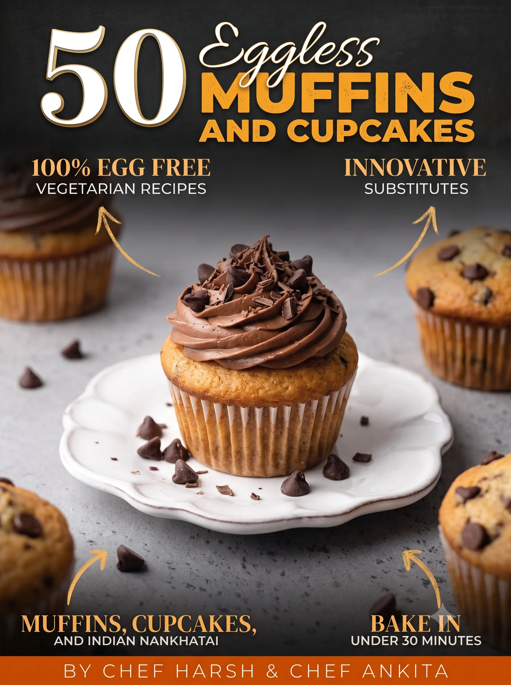 Page from the eggless bakery recipe collection showing included recipes