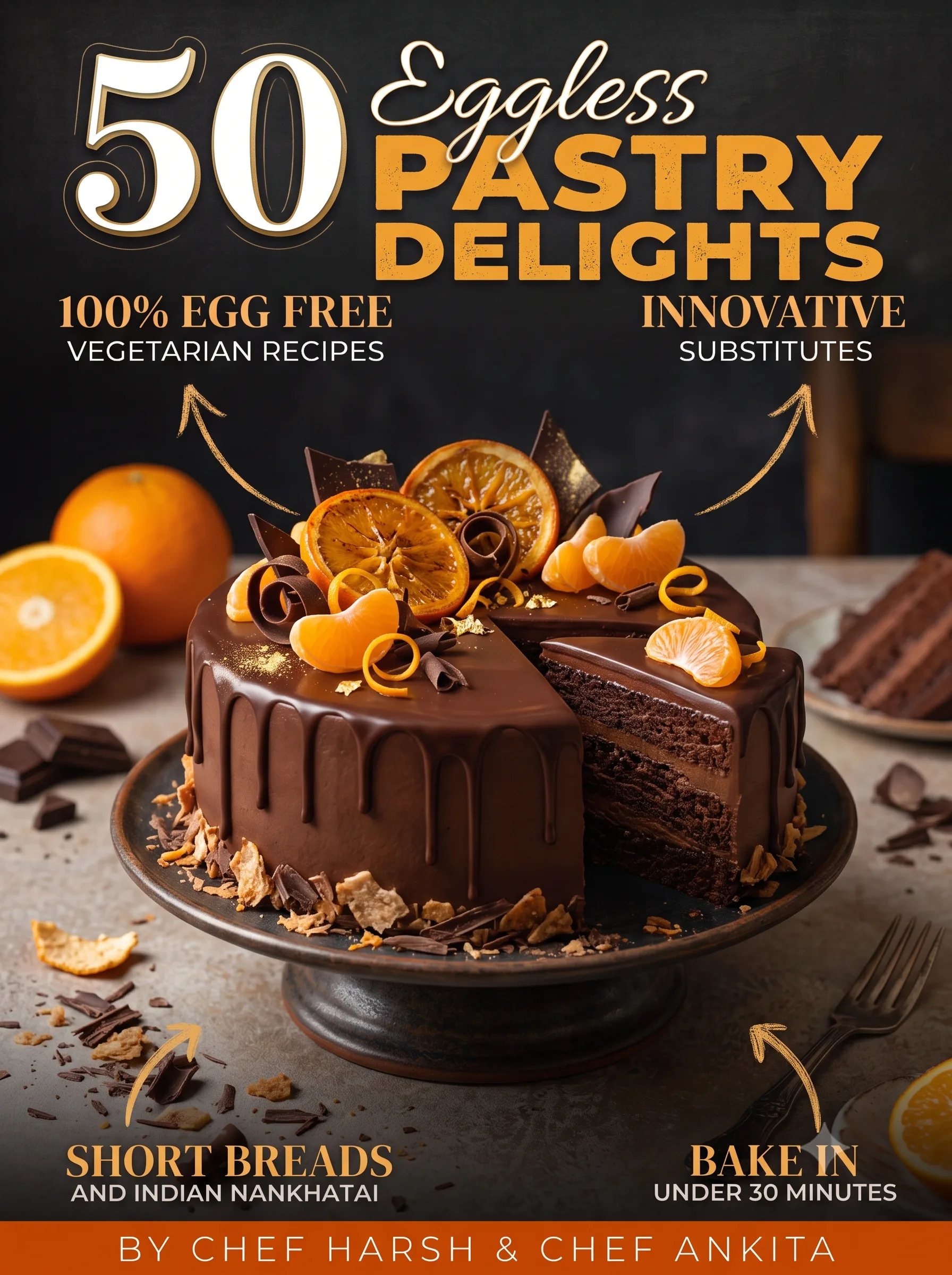 Page from the eggless bakery recipe collection showing included recipes